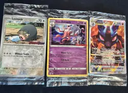 3) Sealed Pokemon Tcg Promo Cards Lucario GameStop Stamped Zoroark Lechonk S/V - Image 1