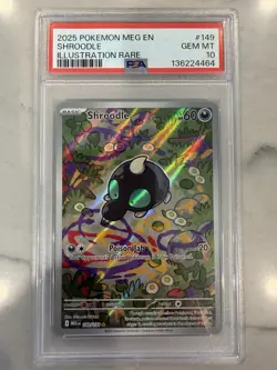 Pokemon TCG Shroodle Illustration Rare Card 149/132 PSA 10 - Image 1
