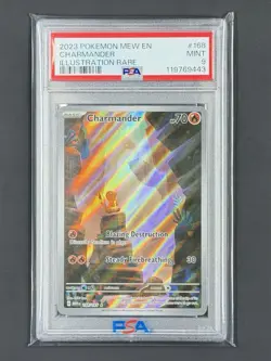 Pokemon Charmander TCG Scarlet Violet-151 Illustration Rare Card 168/165 PSA 9 - Image 1