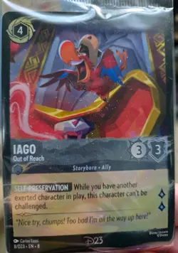 Iago - Out of Reach Disney Lorcana Promo Cards Holo D23 Sealed - Image 1