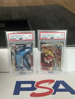 Kyogre & Groudon 87/90 Legend SEQUENTIAL PSA 9 Pokemon Card Undaunted - Image 1
