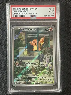 Pokemon Charmander TCG #044 SV Obsidian Flames ETB Promo Card PSA 9 - Image 1