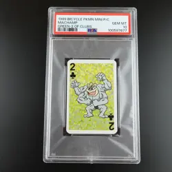 PSA 10 Machamp 2 of Clubs Graded Pokemon Mini Bicycle Card - Image 1