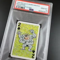 PSA 10 Machamp 2 of Clubs Graded Pokemon Mini Bicycle Card - Image 2