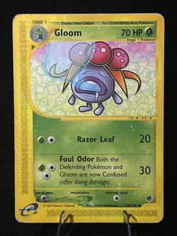 Pokemon Gloom 78/165 Expedition Base Set Regular MP/HP Grass TCG Card - Image 1