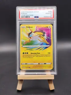 2020 POKEMON SWORD & SHIELD VIVID VOLTAGE #050 RAIKOU PSA 10 - Image 1