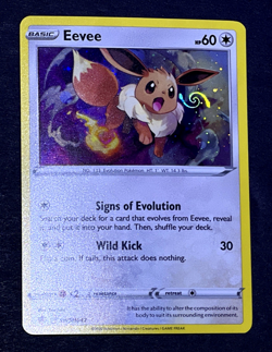 2020 Pokemon EEVEE Black Star Promo COSMOS HOLO #SWSH042 Perfect HD GALAXY SWIRL - Image 1