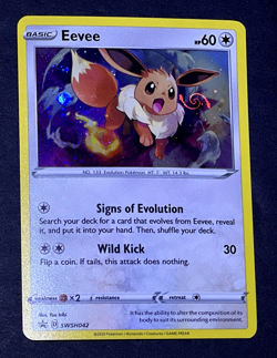 2020 Pokemon EEVEE Black Star Promo COSMOS HOLO #SWSH042 Perfect HD GALAXY SWIRL - Image 2