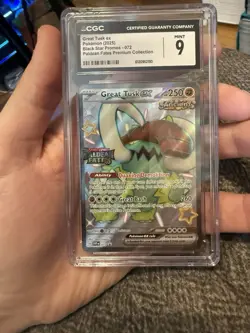 Pokemon Great Tusk EX #72 PROMO Paldean Fates Premium collection Set Stamp CGC 9 - Image 1