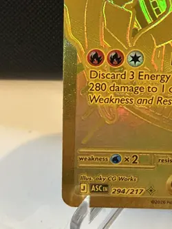 Mega Charizard Y EX 294/217 Pokemon Gold Secret Rare Ascended Heroes Pack Fresh - Image 3