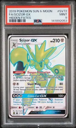 PSA 9 SCIZOR GX SV72 HIDDEN FATES SHINY VAULT SUN & MOON POKEMON MINT - Image 1