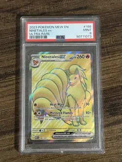 Pokemon 2023 SV151 Mew en Ninetales EX #186/165 PSA 9 - Image 1