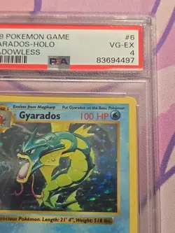 1999 POKEMON BASE SET SHADOWLESS #6 GYARADOS-HOLO PSA 4 - Image 3