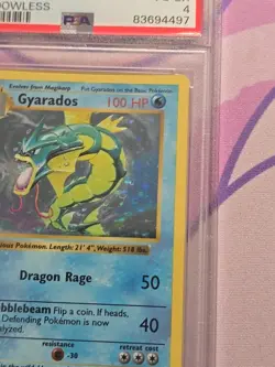 1999 POKEMON BASE SET SHADOWLESS #6 GYARADOS-HOLO PSA 4 - Image 4