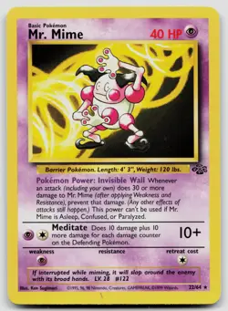 MR. MIME 22/64 RARE JUNGLE POKEMON UNLIMITED LP - Image 1