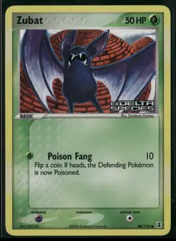 Zubat 88/113 Pokemon Delta Species Reverse Holo Stamped NM - Image 1