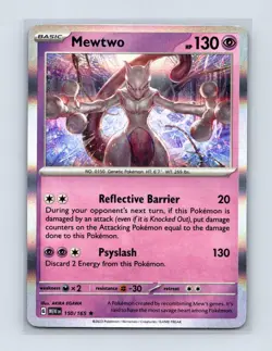 Mewtwo 150/165 Rare 151 Pokemon Holo Near Mint - Image 1