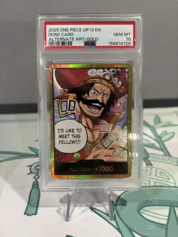 2025 ONE PIECE OP13-CARRYING ON HIS WILL ALTERNATE ART-GOLD DON!! CARD PSA 10 - Image 1