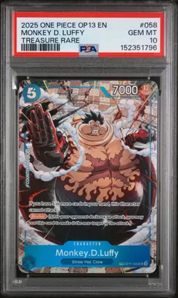 2025 ONE PIECE MONKEY D. LUFFY OP13-CARRYING ON HIS WILL TREASURE RARE TR PSA 10 - Image 1