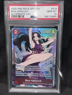 2025 ONE PIECE OP12 014 LEGACY OF THE MASTER BOA HANCOCK ALT ART PSA 10 GEM MINT - Image 1