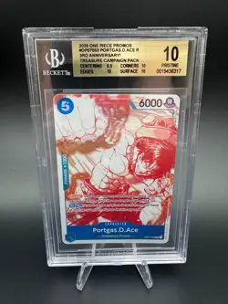 2025 One Piece 3rd Anniversary Treasure Campaign Set of 7 Beckett Gem Mint 10's. - Image 3