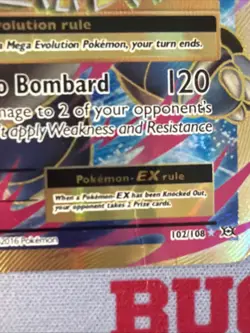 Pokemon TCG M Blastoise EX Full Art Ultra Rare Card 102/108 XY Evolutions MP - Image 2