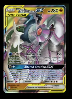Arceus & Dialga & Palkia GX 156/236 Cosmic Eclipse 2019 Tag Team Pokemon Card - Image 1