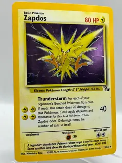 Zapdos 15/62 Fossil Base Set Corrected Holo Rare 1999 Vintage Error Pokemon Card - Image 2