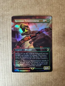 MTG Ravenous Tyrannosaurus (Borderless) [Jurassic World Collection] Foil NM - Image 1