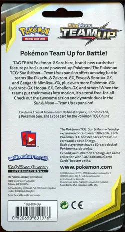 Sealed TEAM UP Blister Booster Pack (Mimikyu SM163 Promo + Coin) Pokemon Cards - Image 3