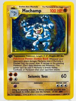Machamp 8/102 Base Set Holo 1st Edition Holo Rare 1999 Vintage Pokemon TCG Card - Image 1