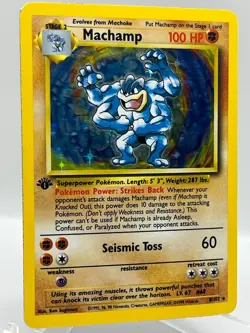 Machamp 8/102 Base Set Holo 1st Edition Holo Rare 1999 Vintage Pokemon TCG Card - Image 2