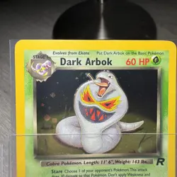 VINTAGE Dark Arbok TCG 2/82 Team Rocket Holo Rare Pokemon NM - SWIRL ON TONGUE - Image 2