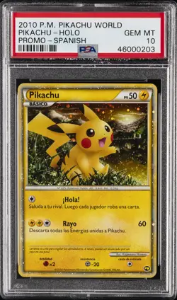 2010 POKEMON WORLD COLLECTION SPANISH PIKACHU-HOLO PSA 10 - Image 1