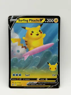 Surfing Pikachu V 008/025 - Celebrations 25th Anniversary - Pokemon TCG - NM - Image 1