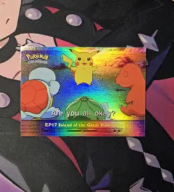 Pokemon Topps EP17 Island of the Giant Pokemon TV Ani. Rainbow Foil Blue Logo - Image 1