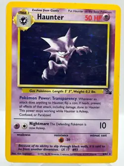 Haunter 6/62 Fossil Unlimited Holo Rare WotC 1999 Vintage Pokemon TCG Card - Image 1