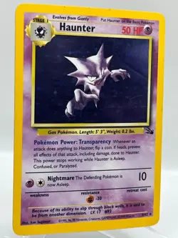 Haunter 6/62 Fossil Unlimited Holo Rare WotC 1999 Vintage Pokemon TCG Card - Image 2