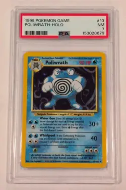 Vintage 1999 Pokemon Poliwrath 013/102 Base Set Holo PSA 7! - Image 1