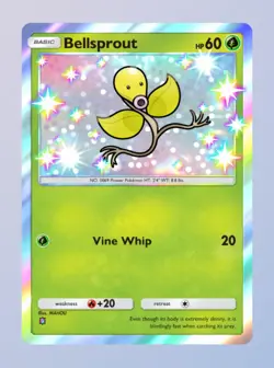Shiny Bellsprout 1⭐, Pokemon TCG Pocket, English, Mega Rising set, Digital - Image 1