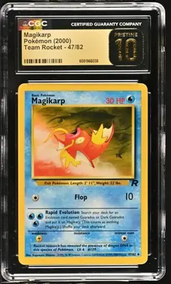 Magikarp 47/82 - Pokemon Team Rocket CGC 10 PRISTINE POP 1 - Image 1
