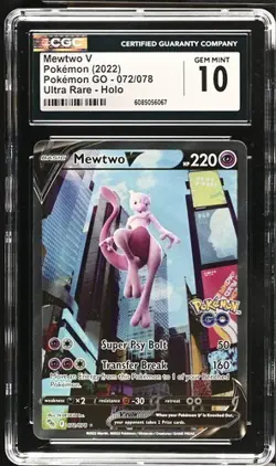 Mewtwo V 072/078 Ultra Rare - Pokemon GO CGC 10 Gem Mint - Image 1