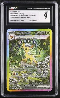 Leafeon ex 144/131 SIR - Pokemon Prismatic Evolutions CGC 9 Mint - Image 1