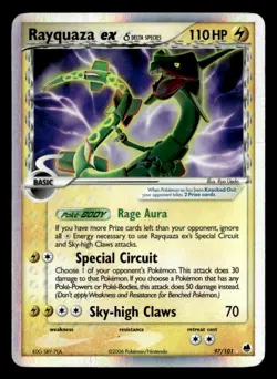Rayquaza ex (Delta Species) Ultra Rare Dragon Frontiers 97/101 HP Pokemon TCG - Image 1