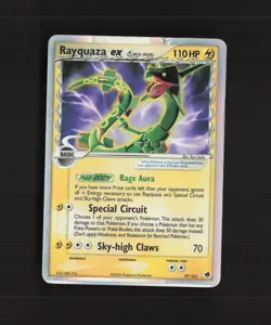 Rayquaza ex δ 97/101 EX Dragon Frontiers Ultra Rare Holo Pokemon Card DMG - Image 1