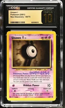 Unown I 68/75 - Pokemon Neo Discovery CGC 10 Pristine - Image 1