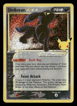 Umbreon Star Holo Celebrations: Classic Collection 17/17 DMG Pokemon TCG - Image 1