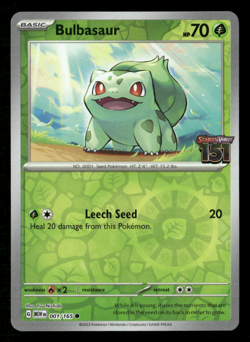 Bulbasaur - (Best Buy Exclusive) Promo Reverse Holo 001/165 LP Pokemon TCG - Image 1
