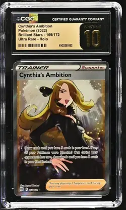 Cynthia's Ambition 162/172 Ultra Rare - Pokemon Brilliant Stars CGC 10 Pristine - Image 1