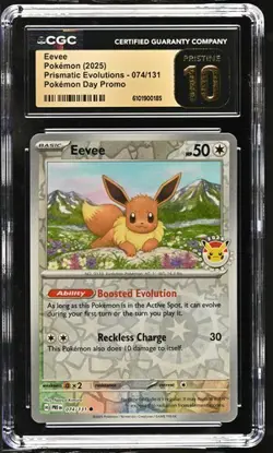 Eevee 074/131 - Prismatic Evolutions: Pokemon Day Promo CGC 10 Pristine - Image 1